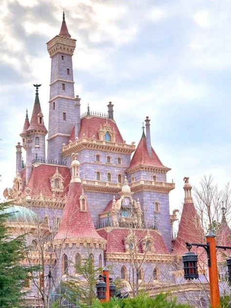 Beauty And The Beast Castle, Beast Castle, Beast's Castle, Disney Word, Disney Tokyo, Disneyland Castle, Castle Aesthetic, Sleeping Beauty Castle, Disneyland California