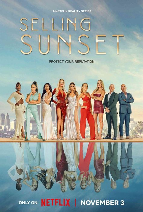 Sunset Season, New Netflix Movies, Selling Sunset, Film Netflix, New Netflix, Netflix Movie, Reality Tv Shows, Movie Genres, New Poster