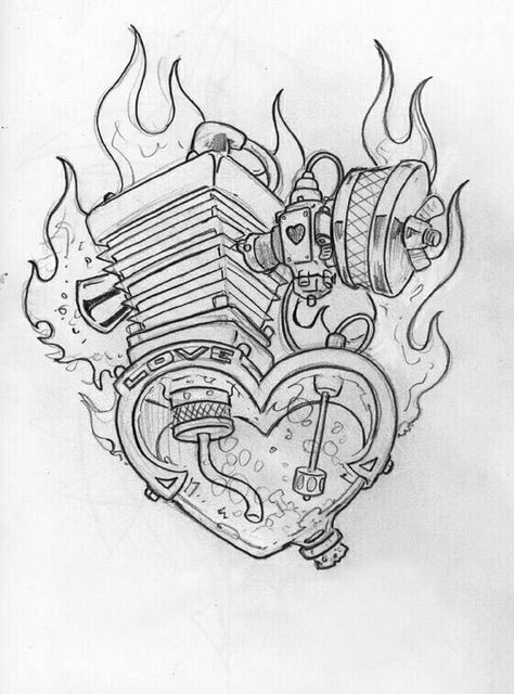 Piston Drawing, Hase Tattoos, Hotrod Art, Engine Tattoo, Snow Tattoo, Graffiti Alphabet Styles, Motor Tattoo, Harley Davidson Artwork, Biker Tattoos