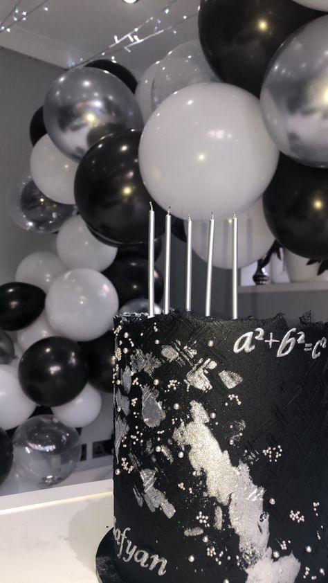 18th Birthday Party Black And White, Black And White Birthday Aesthetic, 21st Birthday Black And White Theme, 18th Birthday Black And White, Black And Clear Balloons, Black And White Balloons Aesthetic, The Weeknd Birthday, Black White Parties, Eighteenth Birthday