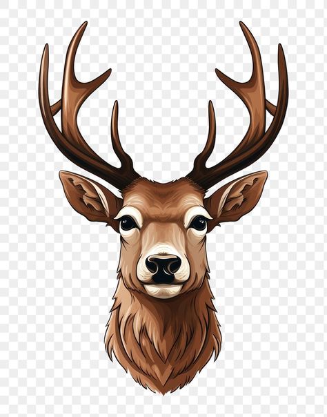 Deer Head Illustration, Deer Face Drawing, Deer Head Drawing, Elk Illustration, Animal Representation, Deer Face, Moose Painting, Deer Png, Animal Body Parts