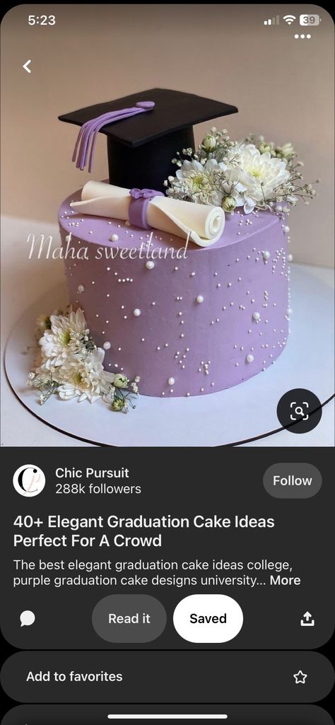 Lavender Theme Graduation Party, Lavender Grad Party, Black And Purple Graduation Party Ideas, Purple And Silver Graduation Party Ideas, Lilac Graduation Cake, Purple And White Graduation Party, Purple Grad Party Decorations, Purple And Gold Graduation Cake, Pink And Purple Graduation Party