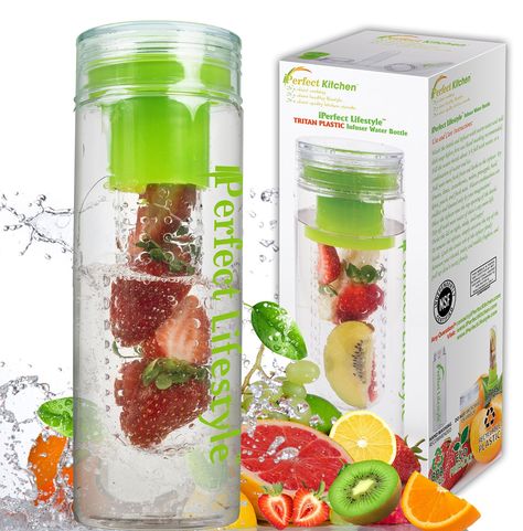 Infuser Water Bottle, Fruit Infused Water Bottle, Infused Water Bottle, Fruit Infused Water, Free Fruit, Easy Drinks, Fruit Infused, Recipe Roundup, Flavored Water