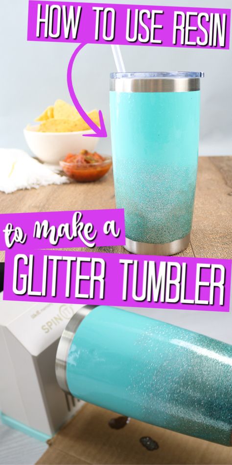 Make a DIY glitter tumbler with resin using these step by step directions. This is an easy project that anyone can make! #diy #glitter #tumbler #resin #epoxy Diy Snow Globe Tumbler Cups, Snowglobe Tumbler Mixture Diy, Snow Globe Cups Diy, Snow Globe Tumbler Tutorial, How To Make Glitter Tumblers, How To Make Snow Globe Tumblers, Snow Globe Tumbler Diy, How To Make Tumblers, Snowglobe Tumbler Diy