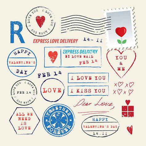 Valentine Stamps, Valentines Letter, Scrapbook Storage, Love Mail, Mail Stamp, Set Love, Tarot Card Readers, Spell Caster, Wedding Stamp