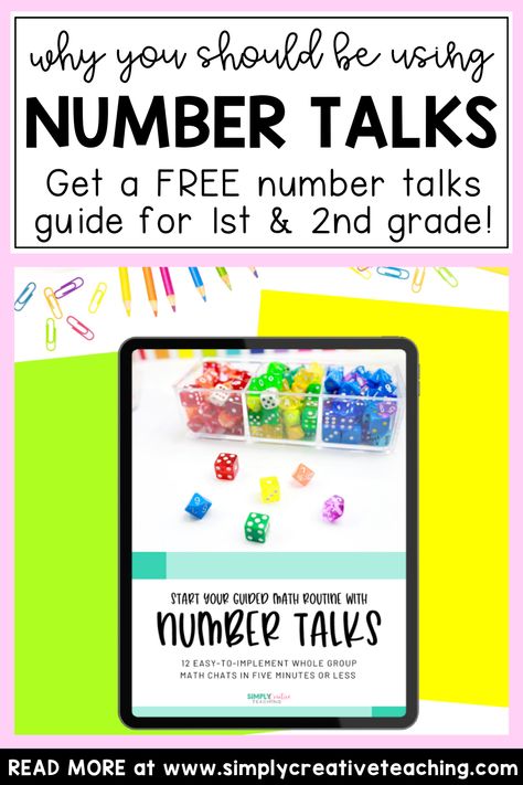 Are you looking to start number talks in your classroom but you don't know where to start? Check out this guide to starting number talks in first and second grade! Learn the 3 steps to running number talks in your classroom, including when to use hand signals. Plus, get 4 number talk ideas to use today! As a bonus, get a FREE Guide to Number Talks which includes 12 free ideas and resources. Learn more here! Teaching Addition, Math Activities Elementary, Number Talks, Math Talk, 4 Number, Hand Signals, Daily Math, Math Intervention, Math Center Activities