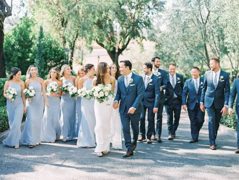 French Blue Wedding, Light Blue Bridesmaid, Romantic Outdoor Wedding, Light Blue Wedding, Blue Themed Wedding, Wedding Groomsmen, Dusty Blue Weddings, Wedding Theme Colors, Blue Bridal