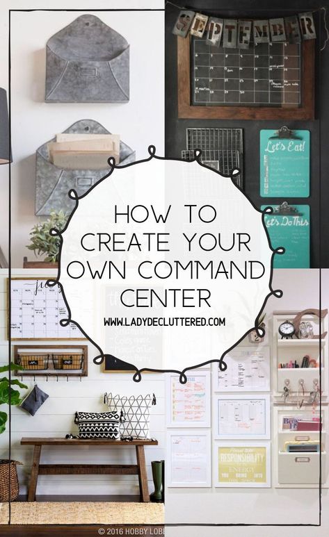 It can be very frustrating to figure out solutions to such intense problem areas of your home.  Luckily people finally found a way to tame that beastly pile into a beautifully displayed and highly functional organized space.  These command centers will save yourself time, money, frustration, and most importantly your sanity. #ladydecluttered#commandcenters#familycommandcenters#howtogetorganized Command Center Ideas, Command Center Organization, Diy Command Center, Home Command Center, Command Centers, Center Organization, Family Command Center, Declutter Your Mind, Declutter Your Life