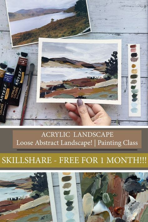 Simple Reference, Limited Color Palette, Landscape Painting Tutorial, Acrylic Landscape, Color Study, Landscape Paintings Acrylic, Acrylic Painting Techniques, Acrylic Painting Tutorials, Step By Step Painting