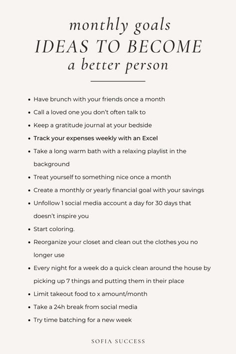 monthly goals inspiration to become a better person Become A Better Person, Goals Ideas, Self Care Bullet Journal, Vie Motivation, Writing Therapy, Monthly Goals, Get My Life Together, Journal Writing Prompts, Better Person