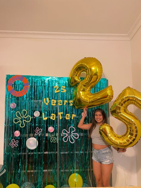 Spongebob Themed 21st Birthday, Spongebob Birthday Theme Decor, Spongebob Theme Party Games, Sponge Bob Birthday Party Ideas For Adults, Spongebob 20th Birthday, 16 Birthday Spongebob, 25th Bday Spongebob, What’s Funnier Spongebob Party, Spongebob Party Ideas 25