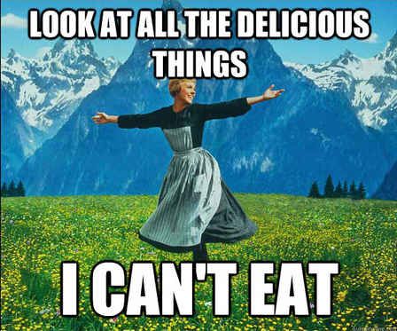 Feeling this at the dessert table at any wedding: | Everyday Struggles Of Living Gluten-Free Gluten Free Humor, Gluten Free Living, Gluten Intolerance, Food Allergies, Sin Gluten, Sans Gluten, Satire, Gluten Free Recipes, Free Food