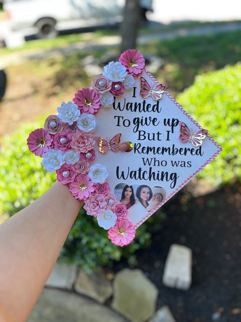 Graduation Cap Designs Mom In Heaven, Medical Cap Decoration, Cap Decoration Graduation For Loved Ones, Grandma Graduation Cap, I Wanted To Give Up Graduation Cap, Graduation Cap For Moms, Graduation Hat Designs Grad Cap Decorating Ideas, Pink Graduation Cap Ideas, Graduation Cap Memorial Ideas