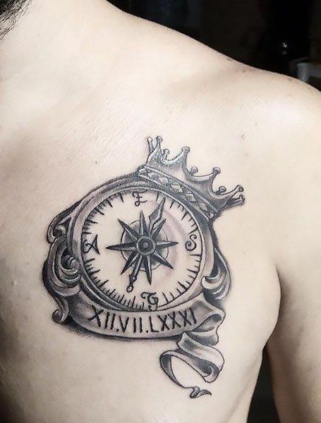 20 Cool Compass Tattoos For Men in 2021 - The Trend Spotter Anchor Chest Tattoo, For Chest Tattoo, Tato Jam, Grimm Tattoo, Geometric Compass Tattoo, Viking Compass Tattoo, Nautical Compass Tattoo, Compass And Map Tattoo, Small Compass Tattoo