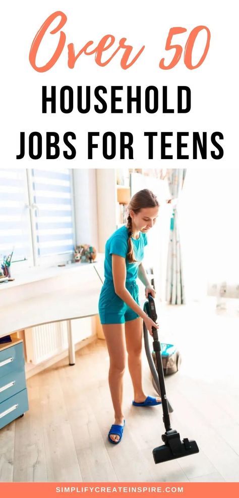 Chores for teenagers serve as one of the best introductions to teaching responsibility. If you think it’s the perfect time to teach your teens important life skills, then this list of household chores will help you find the best age-appropriate chores for your teen. While most teens are motivated by earning their own money, the best place to start is with chores at home. And the best chore ideas for teens are the ones that teen teens useful skills for their future. Chore list for teens Chore List For Teens, Chores For Teenagers, Earnings Idea, Teenage Chores, House Chores List, Teen Chore Chart, Easy Ways To Earn Money, Chore Ideas, Important Life Skills