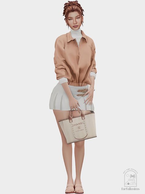 f a r f a l l a ♡ — Summers in New England Lookbook ♡ ༄ Look ONE |... Sims 4 Cc Coastal Clothes, Sims 4 Cc Fashion, Styling Sweatpants, Sims 4 Cc Lookbook, Zepeto Character Ideas, Lookbook Aesthetic, Cc Lookbook, Skirt Sneakers, Sims Lookbook