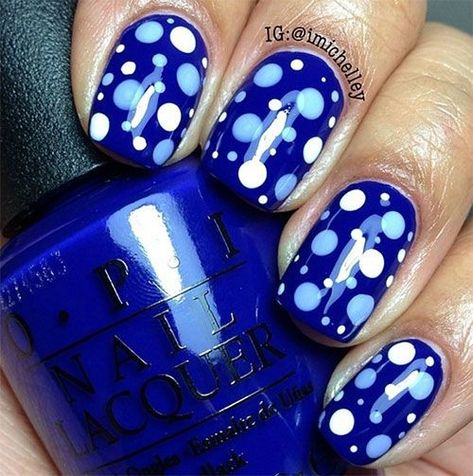 40 Beautiful Polka Dot Nails: Nail Trends to Try Right Now Polka Dot Nail Art, Unghie Nail Art, Dot Nail Art, Blue Nail Art, Modern Nails, Polka Dot Nails, Blue Nail Designs, Dots Nails, Simple Nail Art Designs