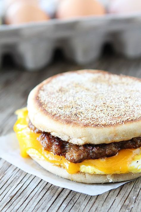 Sausage, Egg, and Cheese Breakfast Sandwich with Maple Butter Recipe by twopeasandtheirpod #Sandwich #Breakfast #Sausage #Egg #Muffin #Maple Maple Butter Recipe, Easy Breakfast Sandwich, Cheesy Sandwich, Egg And Cheese Sandwich, Breakfast Sandwich Recipes, Make Ahead Breakfast Sandwich, Cheese Breakfast, Maple Butter, Egg And Cheese