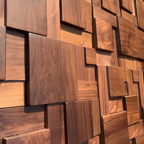 Wood Mosaic Tile, Exquisite Decor, Into The Wood, Wood Mosaic, Wood Look Tile, Estantes Flotantes, 3d Wall Panels, Design Wood, Wood Panel Walls