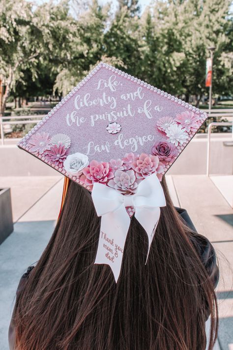 Law School Graduation, Law Degree, Graduation Cap Toppers, Thank You Mom, School Celebration, Cap Decorations, Grad Cap, Graduation Pictures, Diy Birthday Gifts