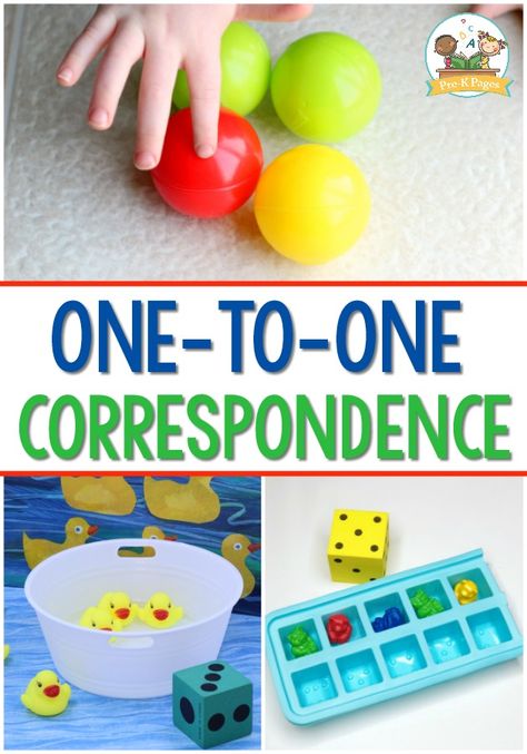 Pre-K Math: One-to-One Correspondence Activities for Preschool Object Counting Activities, Teaching One To One Correspondence, One To One Correspondence Activities Preschool, Math Concepts For Preschool, 1 To 1 Correspondence Activities, 1:1 Correspondence Activities Preschool, One To One Correspondence Preschool, Numeracy Activities Preschool, One To One Correspondence Activities