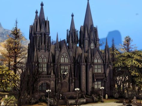 21+ Sims 4 Castle Builds: Traditional, Medieval & More - We Want Mods Sims 4 Vampire Castle, Sims 4 Castle, Sims 4 Witch House, Sims 4 Victorian House, Medieval Vampire, Sims 4 Vampire, Witch Castle, Vampire Mansion, Castle House Plans