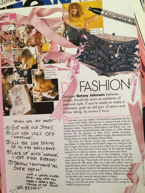 Diy Fashion Magazine, Graphic Fashion Design, Fashion Magazine Ideas, Betsey Johnson Aesthetic, Fashion Magazine Layout Design, Fashion Zine, Pink Magazine, Magazine Diy, Magazine Aesthetic