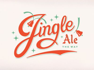 Jingle Ale Christmas Design Graphic Illustration, Mid Century Logo, Christmas Logo Design, Typography Exploration, Holiday Logo Design, Christmas Typography Design, Holiday Graphic Design, Holiday Branding, Holiday Logo