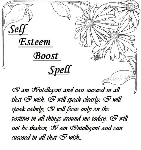 Booster Confidence Spell Chant, Good Day Spell, Spell For Self Confidence, Confident Spell, Morning Spells, Confidence Spells, Self Confidence Spell, Confidence Spell, Good Luck Spells