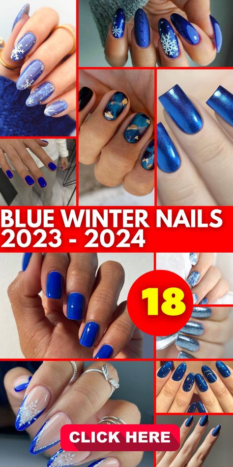 Embrace the elegance of simplicity with short and sweet blue nails for 2023-2024. These designs epitomize the "less is more" philosophy, offering a chic and minimalist approach that is perfect for those who appreciate understated yet timeless beauty. It's the art of making a statement through subtle sophistication. Nails For 2024 Winter, Blue Holiday Nails Acrylic, Holiday Nails Blue And Silver, Blue Nails Winter 2023, Winter Nails 2023 Blue, Winter Nails 2023 Trends Blue, Winter Nail Art 2023, Nail Designs For Winter 2024, Christmas Gel Nails Designs 2023