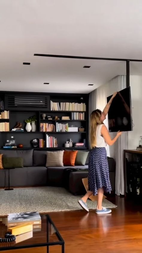 (1) Movable TV Unit with 360 Degree Rotation - YouTube Movable Tv Cabinet, Ceiling Mounted Tv Living Room, Moveable Tv Unit, Floor Tv Stand Ideas, Movable Tv Unit Design, Retractable Tv Stand, Support Tv Rotatif 360, Movable Tv Stand Ideas, Moveable Tv Stand Ideas