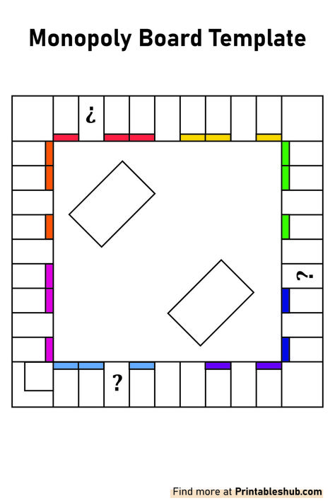 Free Printable Blank Monopoly (Board & Cards) Templates PDF Make Your Own Monopoly Board, Blank Monopoly Board, Monopoly Board Template, Blank Board Game Template Free, Monopoly Printable, Monopoly Template, Blank Game Board, Custom Monopoly, Monopoly Cards