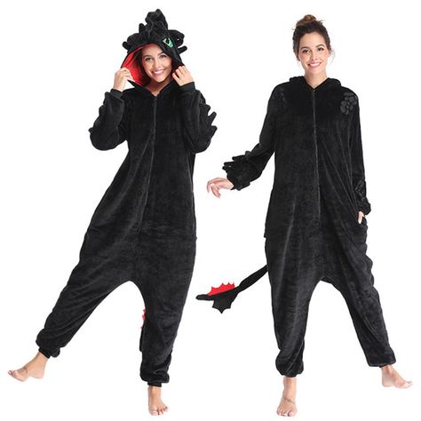 Dragon Toothless, Winter Flannel, Animal Onesie, Animal Pajamas, Night Pajama, Toothless Dragon, Adult Halloween Party, Adult Pajamas, Winter Suit