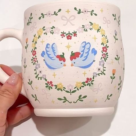 Pottery Painting Ideas Floral, Disney Pottery Painting, Painting On Mugs, Color Me Mine Ideas Mugs, Color Me Mine Inspiration, As You Wish Pottery Ideas, Hand Painted Mugs Ideas, Hand Painted Pottery Ideas, Mug Painting