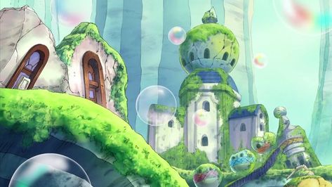 One Piece Scenery, One Piece Islands, One Piece Background, Sabaody Archipelago, Landscape Aesthetic, Fanart Ideas, One Piece World, One Piece Wallpaper, One Piece Characters