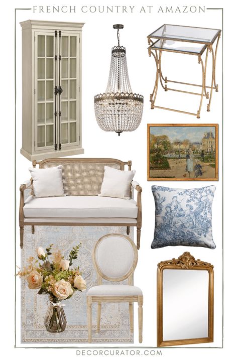 French Country Finds from Amazon for 2023 - Decor Curator Elegant French Country Decorating, French Country Sunroom, French Country Green, Post Decor, French Country Dining Room Decor, Elegant Cottage, French Country Home Decor, 2023 Decor, French Country Dining Room