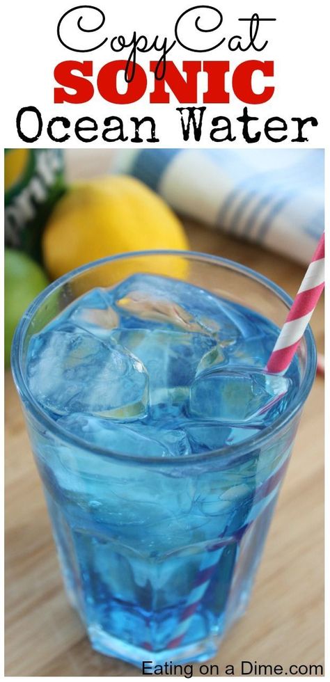 Easy Sonic Ocean Water Recipe - this is so fun and frugal to make at home with… Ocean Water Drink Recipe, Sonic Ocean Water Recipe, Ocean Water Recipe, Ocean Water Drink, Birthday Punch, Sonic Ocean Water, Sonic Drinks, Article Ideas, Easy Drinks To Make