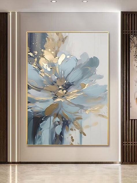 ❤ This is abstract blue flower painting digital wall art, you can print it at any size for your wall decor with less price. ❤ Feature: it will look great on your wall decor, you can print at any size. ❤Please note: There is no physical item will be shipped to you and also there is no frame. There is only instant file.  ❤What you will get: 1 High-Resolution file. Your file can be downloaded after payment is confirmed. Wall Art Bathroom Ideas, Diy Abstract Wall Art, Painting Abstract Flowers, Abstract Wall Art Living Room, Flower Art Prints, Blue Modern Art, Blue Flower Art, Abstract Decorative Painting, Flowers Luxury