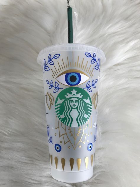 Evil Eye Tumbler, Cups Ideas, Custom Starbucks Cup, Turkish Evil Eye, Buffalo New York, Evil Eyes, Personalized Bridesmaid Gifts, Starbucks Cup, Starbucks Tumbler