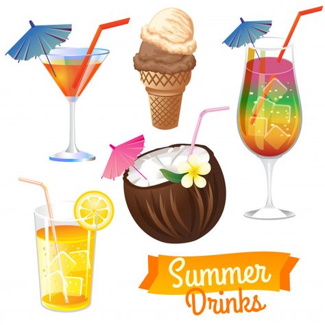 Summer drinks illustration collection Pr... | Premium Vector #Freepik #vector #travel Summer Drinks Illustration, Drinks Illustration, Travel Infographic, Poster Template Design, Summer Poster, Summer Beach Party, Summer Pool Party, Cartoon Posters, Summer Backgrounds