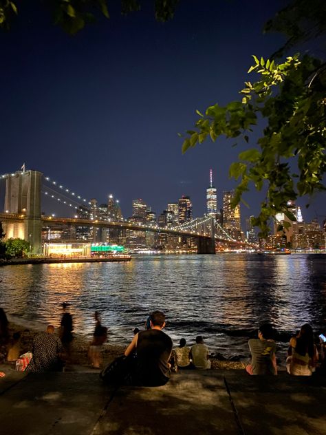 #brooklyn #nyc #travel #brooklynbridge Nyc Beach At Night, Nyc Nature, Nyc Aesthetic Brooklyn, Pebble Beach Brooklyn, Downtown Brooklyn Aesthetic, Pebble Beach New York, Pebble Beach Nyc, Brooklyn Summer Aesthetic, Brooklyn Vibes