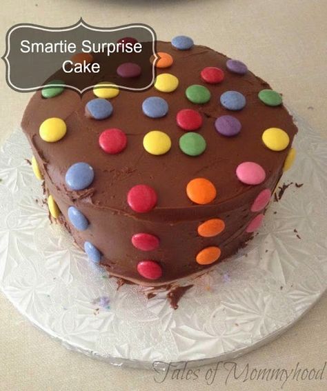 Smartie Surprise Cake from @tlsofmommyhood Cake Walk Ideas, Homemade Frosting Recipes, Walk Ideas, Raffle Ideas, Surprise Cake, Homemade Frosting, Easy To Make Desserts, Best Cake Recipes, Cake Walk