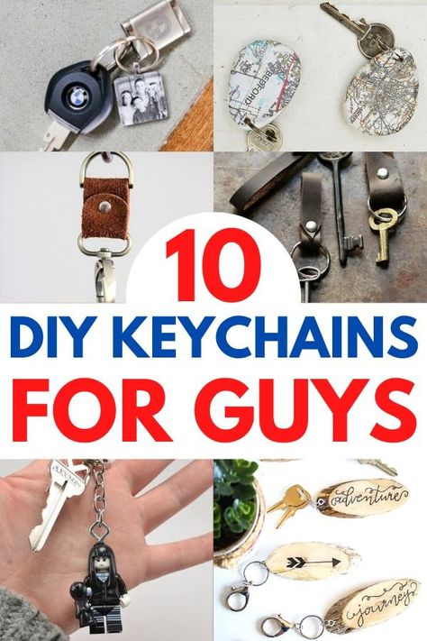 Key Ring Diy Crafts Gift Ideas, Unique Keychains For Men, Diy Keyring Handmade Gifts, Diy Male Jewelry, Men’s Keychain Ideas, Masculine Keychain Diy, Diy Keychain Ideas Easy For Men, Diy Wooden Keychain Ideas, Diy Keychain Boyfriend