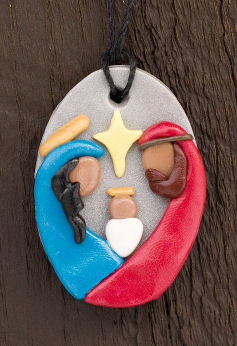 #nativity #ornament #nativityornament #christmas Polymer Christmas, Clay Nativity, Simple Nativity, Christmas Keychain, Clay Christmas Decorations, Diy Nativity, Fused Glass Ornaments, Clay Christmas, Polymer Clay Ornaments