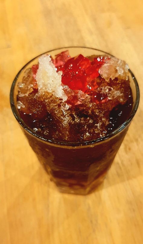 Brown sugar beverage with red gelatin and tapioca pearls Tapioca Pearls, Brown Sugar, Pastry, Snacks