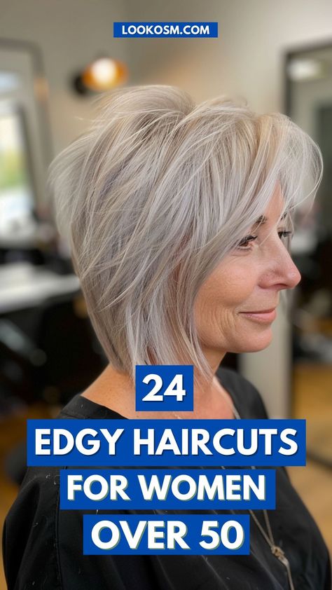 24 Edgy Haircuts for Women Over 50 That Showcase Your Bold Spirit Short Sassy Hair Styles Over 50, Medium To Short Shag Haircuts, Haircut For Long Neck For Women, Short Razored Haircuts, Short Hairstyles For Women Over 50 Edgy, Easy To Style Bob Haircuts, Edgy Hair Over 50, Hair Styles For Over 50 Women 2024, Sassy Shoulder Length Haircuts