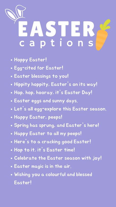 Easter Captions For Instagram Easter Insta Captions, Easter Ig Captions, Easter Captions Instagram Christian, Easter Captions Instagram, Caption For Myself, Easter Instagram Captions, Easter Captions, Festive Captions, Captions For Instagram Selfies