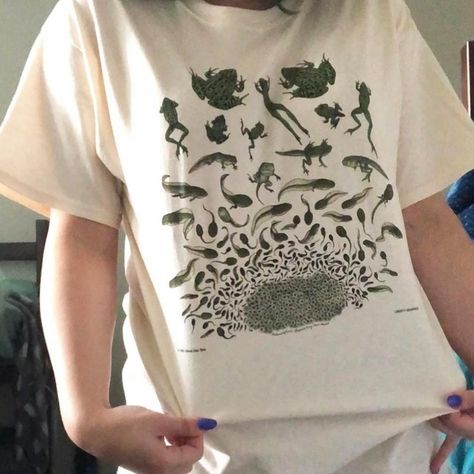 Liberty Graphics on Instagram: “Frog Metamorphosis! 🐸 #libertygraphics #maine #tshirts #nature #outdoor #waterbasedink #screenprinting #frog #metamorphosis” Frog Tshirt, Earthy Outfits, Fast Fashion, Things To Buy, Cute Fashion, Water Based Ink, Screen Printing, Graphic Tees, Cool Outfits