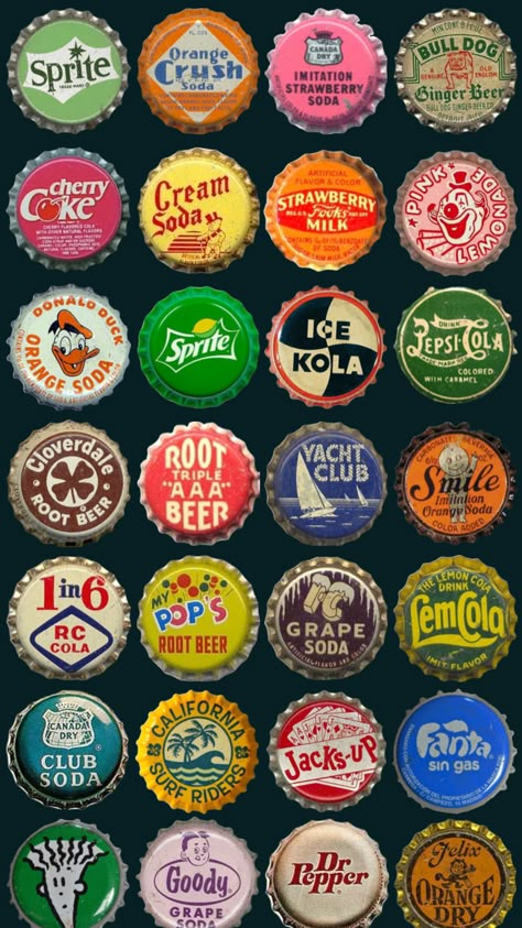 #bottlecap #bottlecaps #collage #collagewallpaper #phonewallpaper #vintage Strawberry Color, Scrapbook Printing, Spotify Playlist Covers, Collage Making, Cherry Flavor, Pin Ideas, Spotify Covers, Pins And Patches, Highlight Covers