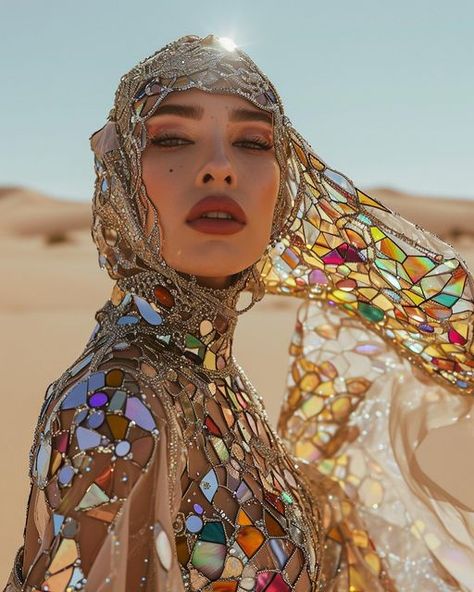 Estilo Burning Man, Glass Clothing, Aesthetic Sand, Dessert Aesthetic, Arabic Dessert, Gold Aesthetic, February 3, Orange Fabric, Jolie Photo